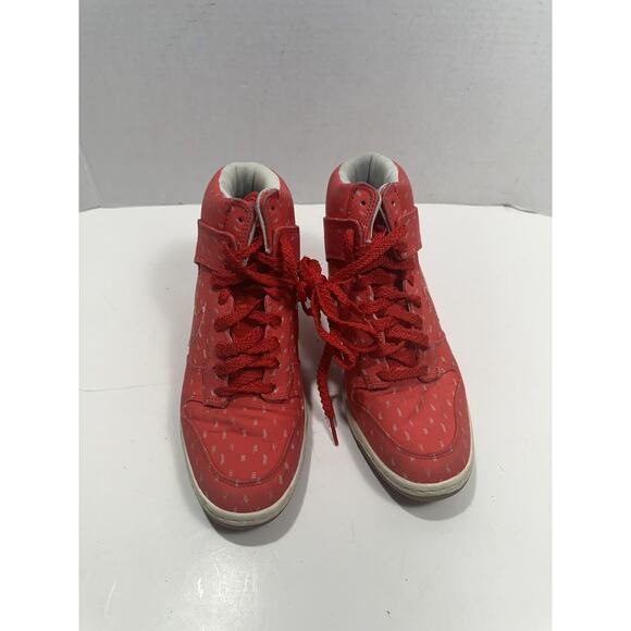 Nike Dunk Sky Hi Print Hidden Wedge Heel Shoes Sz 7.5‎ - Hyper Red - 543258-600 - Picture 2 of 8